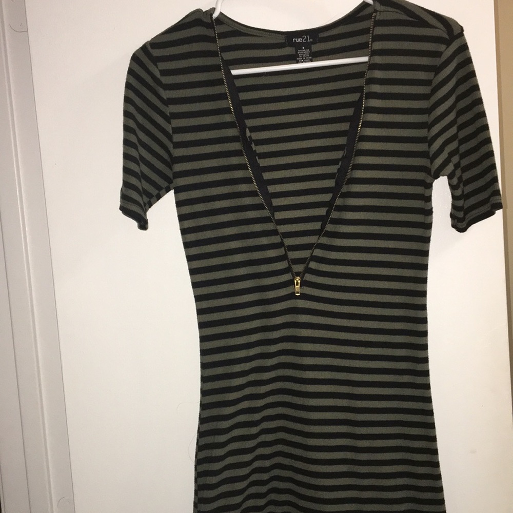 Stripe Olive Dress
